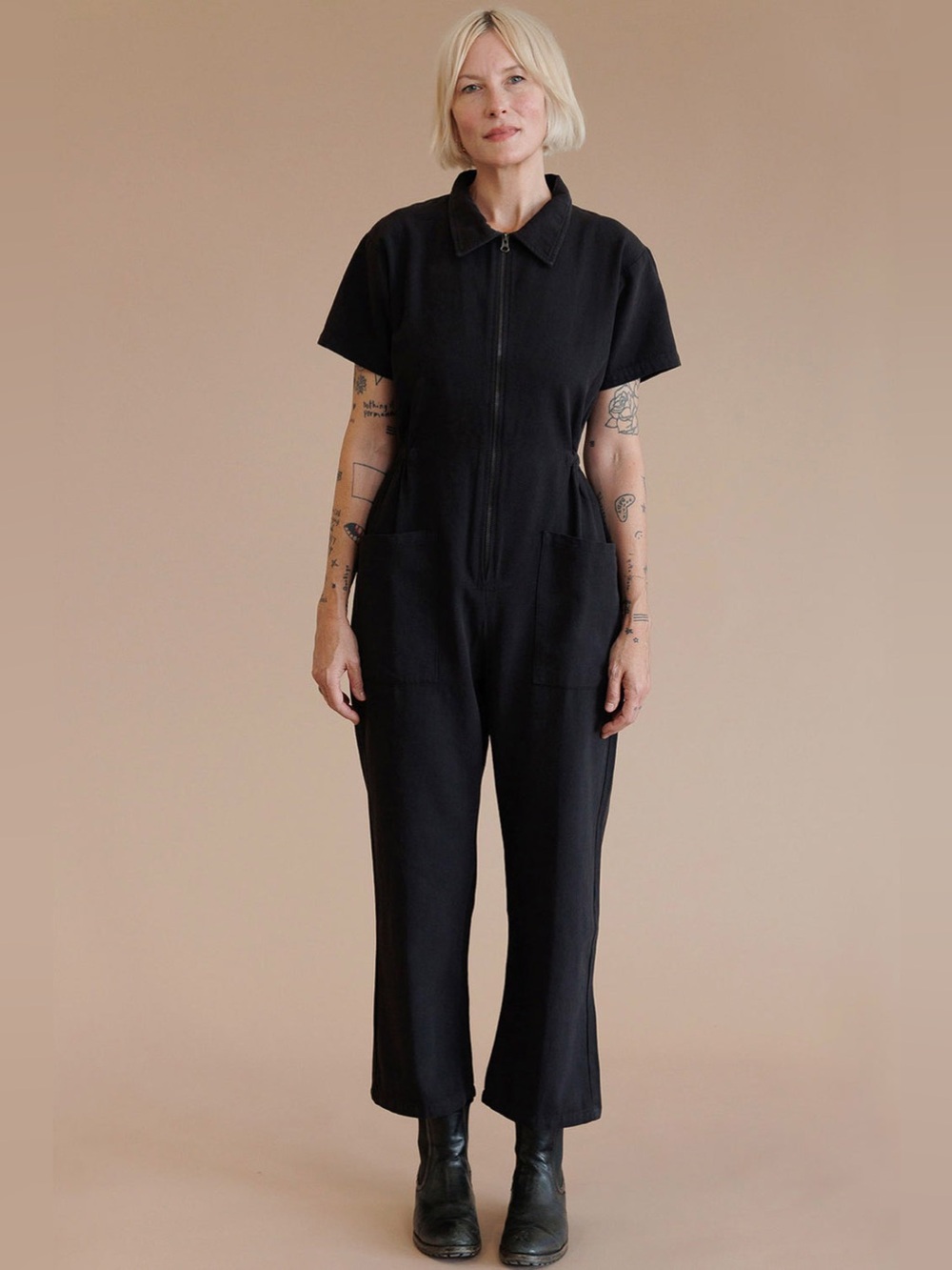 Noble Organic signature Zip Jumpsuit in Ash